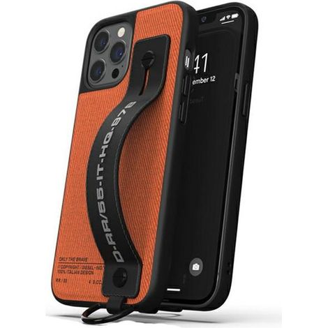Étui/coque avec dragonne Diesel pour iPhone 12, noir et orange (1/5)