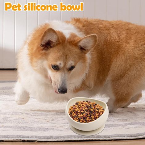 Gamelles en silicone pour chien - Base d' anti-basculement et anti-fuite - Gamelle pour chat contre la fatigue des moustaches - Convient pour chats, chiots, chatons, aliments humides et secs (1/5)
