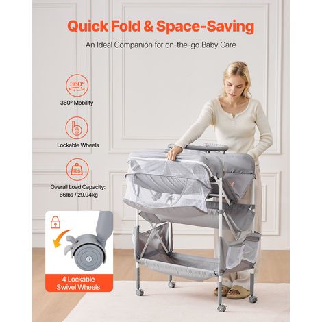 Table à Langer Pliable - Plan à Langer 2 Tiroirs en Tissu (1/5)