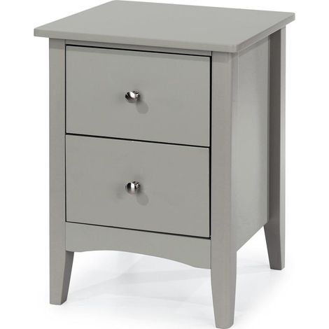 2 Drawer Bedside Cabinet - MDF - 40 x 32 x 57 cm - Grey (1/5)