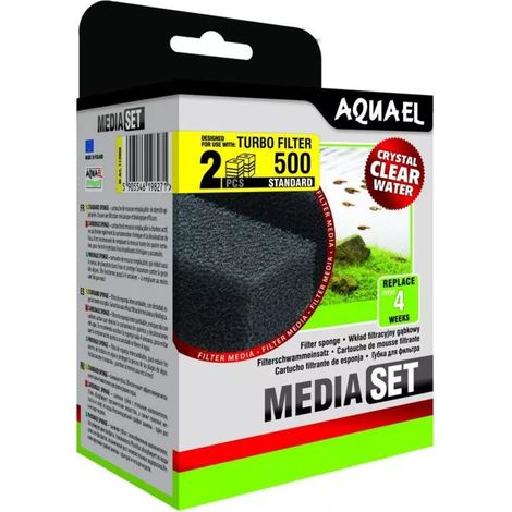 Spugna Aquael Turbo 500 - spugne di ricambio per il filtro, 2 pezzi
