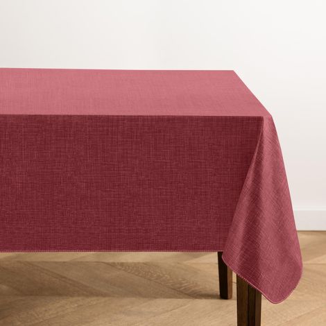 Nappe en Vinyle Texture Lin intérieur/extérieur, Brique – 152,4 cm de Large x 259,1 cm de Long (1/4)
