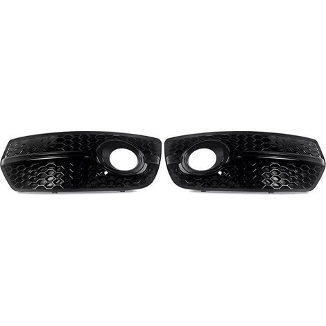 Paire de Grilles de Protection Antibrouillard en Nid D'Abeille Noir Brillant pour Q5 8R 2009-2012 SQ5 Style 8R0807681A 8R0807682A (1/2)