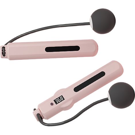 Corde à sauter sans fil avec diffusion vocale intelligente et écran de comptage, idéale pour le fitness (hommes, femmes, enfants), rose. (1/5)