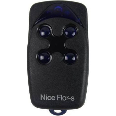 Télécommande pour portail NICE FLO4R-S 433,92 MHz noire avec 4 boutons bleus (1/3)
