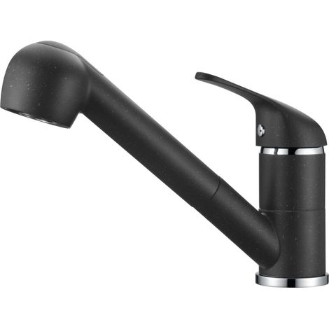 Primaster Küchenarmatur Hamm Granit schwarz mit Handbrause Küchenarmatur (1/3)
