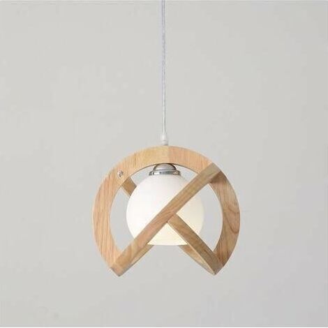 Lustre suspendu industriel vintage en bois, luminaire plafonnier E27, pour restaurant, salon, chambre, cuisine, bar et couloir (1/3)