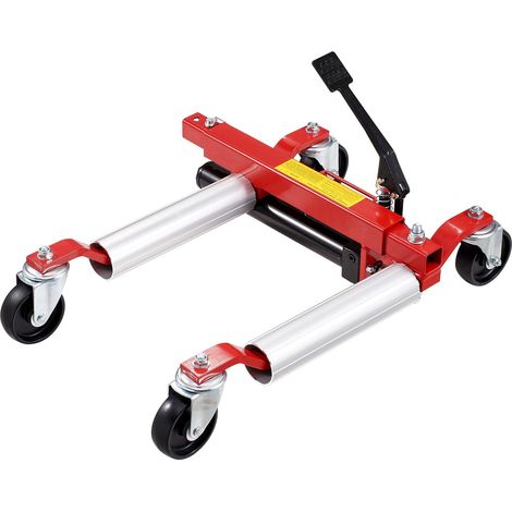 Chariot de roue, capacité max 1500 lbs, cric hydraulique pour voiture, roues pivotantes 360°, déplacement et positionnement de véhicule pour atelier. (1/5)