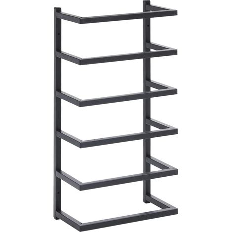 Portasciugamani standard a scaletta per bagno 48 cm acciaio nero 020001646