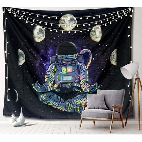 Tapisserie Mandala Tapisserie Galaxie Tapisserie Astronaute pour Enfant Homme W (1/4)