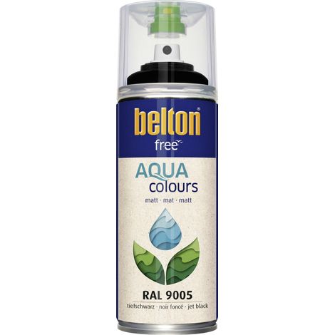 belton free Lackspray AQUAcolours 400 ml tiefschwarz matt Sprühlacke