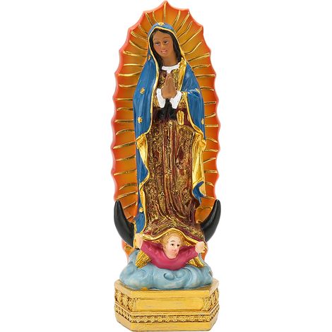 Statuetta Christian Guadalupe dipinta a mano Statue della Vergine Maria della Buona Fortuna Nostra Signora di per la decorazione da tavolo
