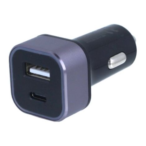 Caricatore Da Auto 2 Porte USB C PD USB-A 2,4A Ricarica Rapido Massimo 32W Quadrata 29X29mm (1/2)