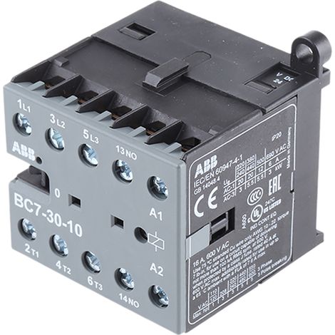 Contacteur ABB série BC7, 3 pôles , 3NO, 20 A, 24 V c.c., 5.5 kW ( Prix pour 1 ) (1/2)