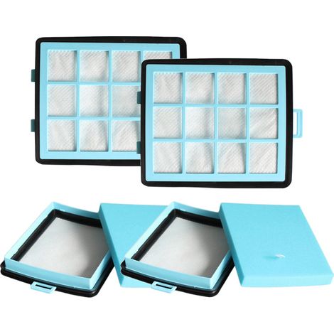 2x Trade-Shop HEPA-Filter inklusive Schwamm für Philips PowerPro FC8766 FC8766/01 FC8766/61 FC8766/81 FC8767 FC8767/01 FC8767/02 FC8768/01 FC8769 FC8769/01 FC8769/19 FC8769/91 FC8770/91 (1/3)