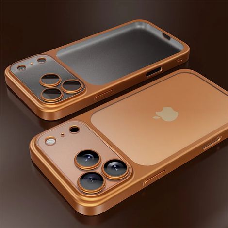 (iPhone 17 Pro Max, Orange) Coque de téléphone semi-transparente ultra-mince avec protection du cadre.