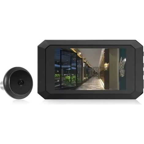 Judas de porte 1080p écran couleur 3,97 pouces sans fil vidéo sonnette caméra vidéo détecteur de mouvement PIR judas audio bidirectionnel (1/5)