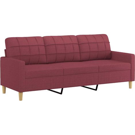 3-Sitzer-Sofa Weinrot 180 cm Stoff vidaXL