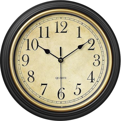 petite Horloge Murale - Horloge Silencieux Classique De 25 Cm Pour Salon - Chambre De Coucher Ou Bureau - Aliment Par Piles (chiffres Arabes) (1/5)