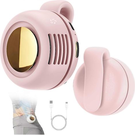 Ventilateur à pince pour chemise mini ventilateur silencieux sans pales 3 vitesses mains libres petit ventilateur tourbillon rose (1/5)