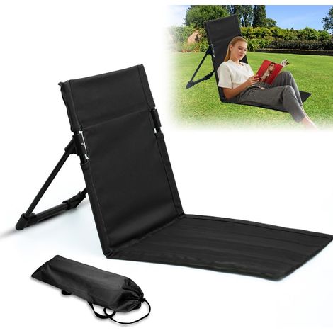 Chaise de sol et de plage, dossier supportable, coussin pliant, durable et portable, pour arrière-cour, randonnée, pique-nique, concerts extérieurs, accessoires