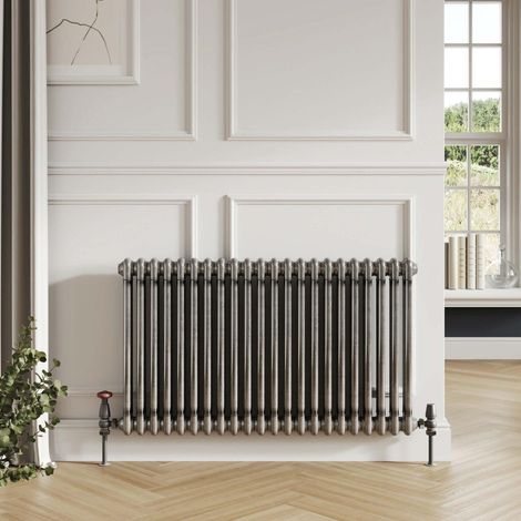 2 Column Raw Metal Horizontal Column Radiator 600mm High 1164mm Wide