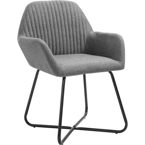 Maison Exclusive - Sillas de comedor 6 unidades tela gris oscuro (1/5)