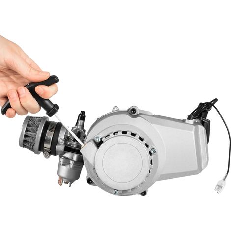 Moteur de Pocket Bike, 49,85cc, Système de Refroidissement à Air, Argent (1/2)