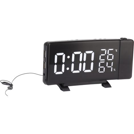 Digitaler Projektorwecker mit FM-Radio, dreifarbiger LED-Anzeige, einstellbarer Helligkeit, USB-Anschluss und multifunktionalem LED-Wecker (1/5)