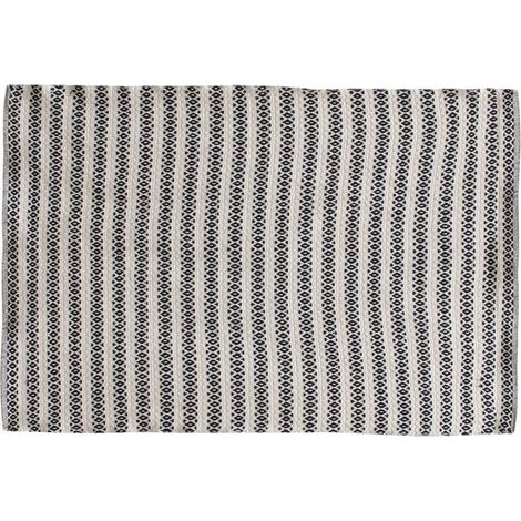 Tapis rectangle beige motifs noir 120x170 cm (1/4)