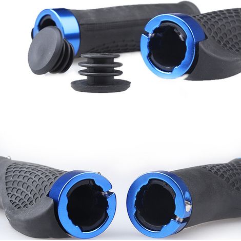 Paar Fahrrad-Lenkergriffe mit Anti-Rutsch-Verriegelung für Mountainbikes und Rennräder (blau) (1/5)