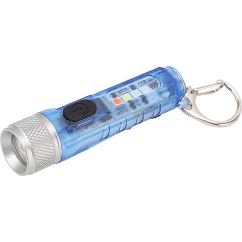 Lampe torche porte-clés longue portée, LED ultra-lumineuse, rechargeable par USB, mini lampe torche pour l'extérieur M300, bleu non fluorescent (1/5)