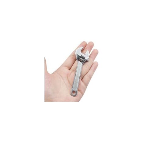 Clé à Molette 4" Longueur 100 mm Mini Clé à Molette en Acier Argen pour l'industrie et la Réparation Automobile (en plaqué chrome) (1/5)