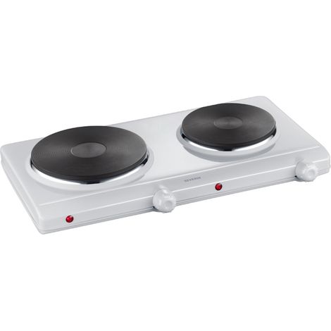 Doppel-Kochplatte 1000W/1500W weiß, Heizring: Ø15,5/Ø18,5cm