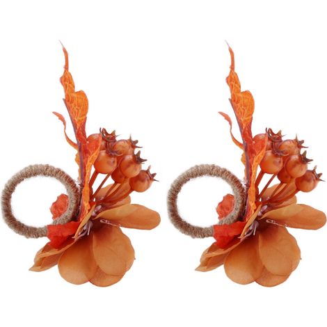 2 Stück Innovative Serviettenringe Dekorative Kunstblumen-Serviettenhalter für Hochzeiten und Geburtstage Ahornblatt (1/5)