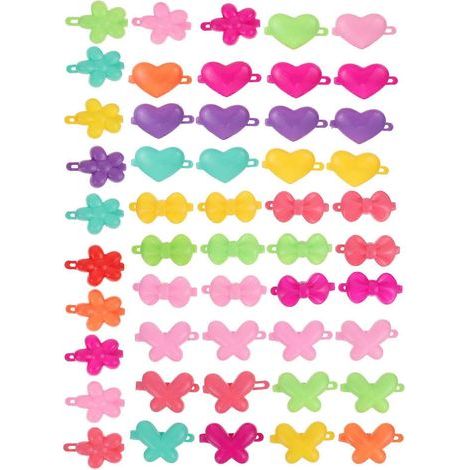 50 dekorative, bunte Haarnadeln aus Kunststoff – 4,30 x 2,40 x 1,00 cm – Farbe zufällig (1/4)