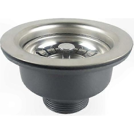 Bonde d'évier de cuisine en ABS de 110 mm avec trop-plein et crépine en acier inoxydable (1/5)