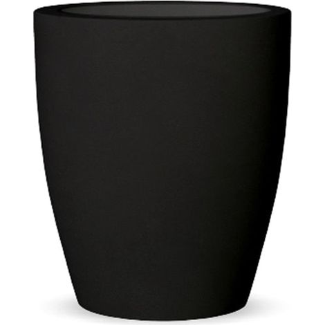 VIOLETA 30 Macetero Redondo y Moderno de Interior y Exterior Para Plantas y Flores Muy Resistente al Paso del Tiempo. Hecho de Polietileno en España - Negro