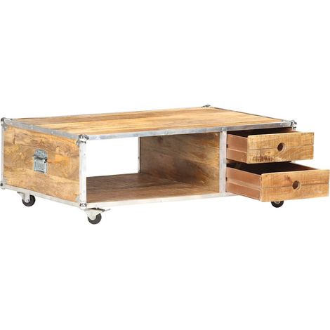Maison Exclusive - Tavolino da Salotto 89x59x33 cm in Massello di Mango Grezzo (1/5)