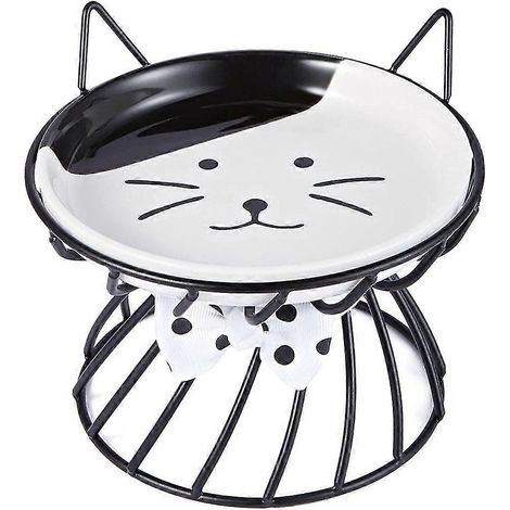 Platos para comida de gato, cuencos elevados para gatos con soporte metálico antideslizante, elevados (1/5)