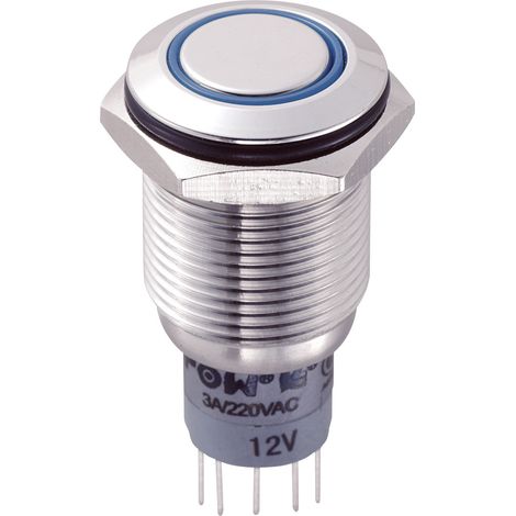 TRU COMPONENTS 701958 LAS2GQF-22E/B/12V/S/P Vandalismusgeschützter Drucktaster 250 V/AC 3 A 2 x Ein/ (1/3)