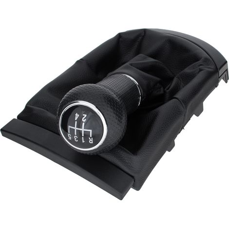 Seat Cordoba II 02-09 SCHWARZER Schaltknauf + Schaltmanschette mit Rahmen 5 GÄNGE