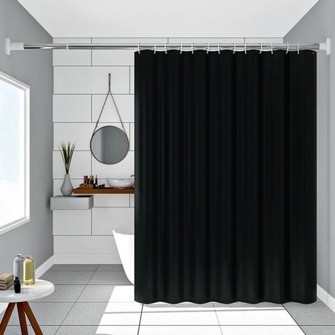 Cortinas de baño gruesas, impermeables y antimoho, cortina de ducha de plástico impermeable, cortina divisoria para inodoro, cortina de puerta (1/2)