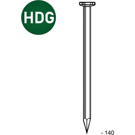 Pointe en Vrac Tête Plate Lisse Galvanisée à Chaud (Hdg) - 5.5x140 mm - 5 kg - D-Work (1/5)