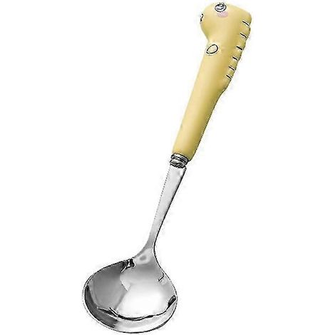 Cuillère-fourchette en acier inoxydable antirouille, résistante aux rayures et à la rouille, motif dinosaure pour enfants, NCPYellowSpoon (1/5)