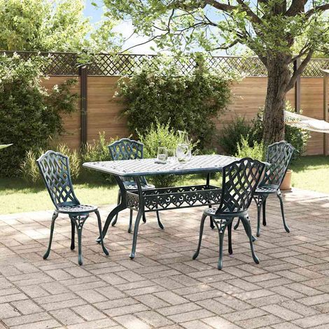 Garten Essgruppe 5 pcs Grün Aluminium
