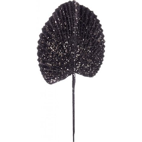 Foglia ventaglio decorativa colore Nero per interni ed esterni h 52 cm