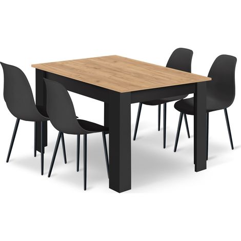 Ensemble repas - leobert - wat - chene artisannoir - 120 x 80 cm - 5 pieces 211770249 (1/5)