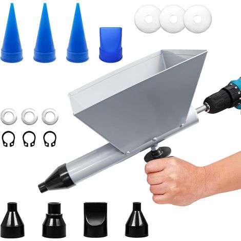 pistolet à joints électrique pour mortier avec 8 buses amovibles, pistolet à mortier électrique portable, en forme d'entonnoir pour joints de mortier, outils d'étanchéité (1/5)