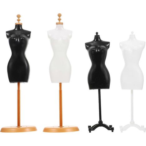 Ensemble de 4 figurines articulées, petit mannequin, support pour poupée, corps de mannequin, mannequin pour robe-23X5cm (1/3)